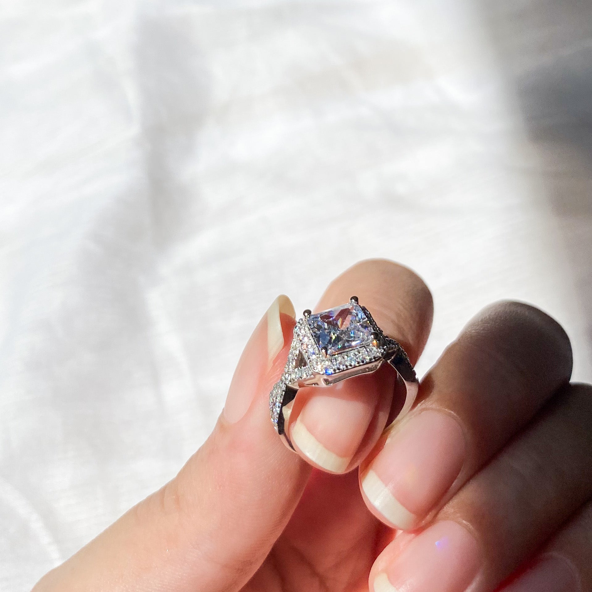 Jukebox - 1 Carat Princess Cut Crushed Ice Bridal Ring